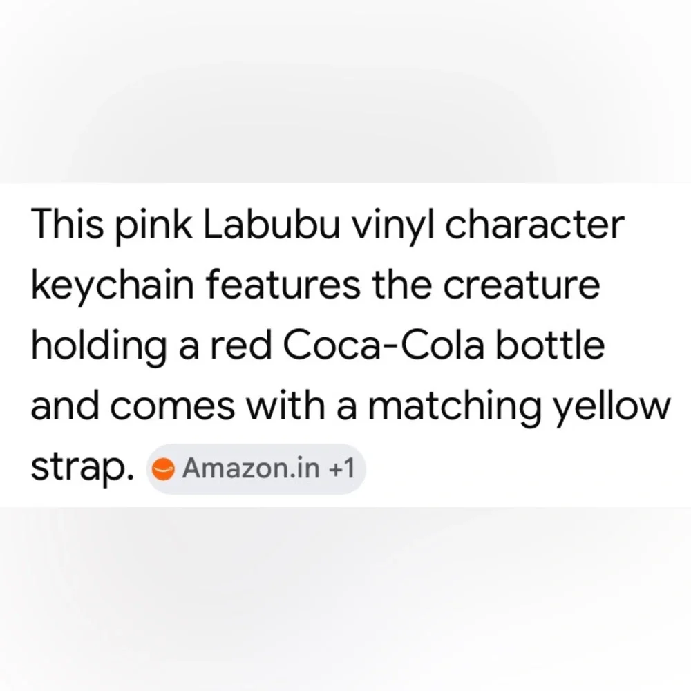 Labubu Pink Bunny with Coca Cola Keychain and Yellow Wristlet Strap NEW & CUTE